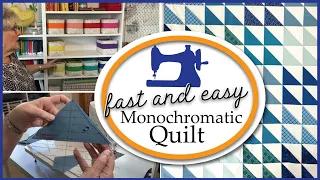 Make a Fast, Easy , Monochromatic Baby Quilt with Half Square Triangles