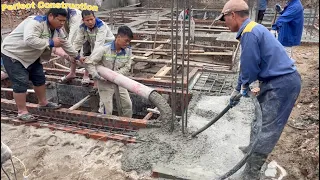 The Most Accurate Reinforced Concrete Foundation Construction Technique Using Modern Concrete Pumps