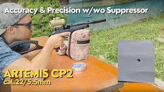 Artemis CP2 .22Cal/5.5mm Short Barrel | Accuracy & Precision with/without Suppressor