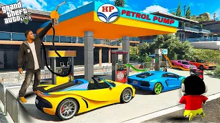 Franklin Opening New Free Petrol Pump In Los Santos GTA 5 | Shinchan In GTA 5 | Vishnu Gta