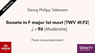 Telemann - Sonata in F major 1st movt (TWV 41:F2) ♩=96 (Moderate) Piano Accompaniment