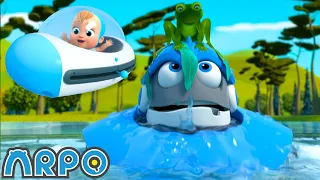 Flying Crib Baby CHASE!!! | ARPO The Robot | Funny Cartoons for Kids | Arpo and Daniel