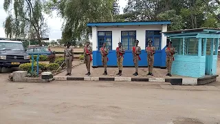 Malawi Police Present Arms Salute