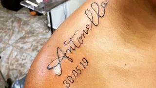 BRUNA DINIZ fez tatuagem em homenagem a Antonella.