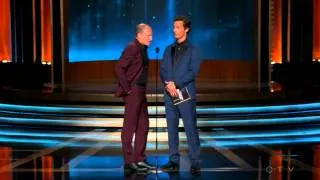 Woody Harrelson and Matthew McConaughey accept the Emmy Award on behalf of Benedict Cumberbatch 2014