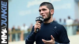 Khabib Nurmagomedov open workouts interview at UFC 242