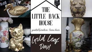 Gold Leaf to transform a Vase, A Duck and a Kitty Cat! Gold Leaf vs. Metallic Paint.