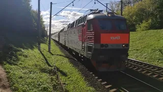 ЧС7 - 037 с поездом Астрахань - Москва, ст. Чертаново, г. Москва