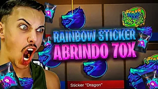 eu tinha 0.20% de chance e... ABRINDO 70X RAINBOW STICKERS no STANDOFF 2!