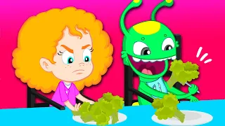 Groovy el Marciano | Dibujos educativos para niños | Groovy enseña a Phoebe a comer verduras