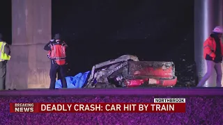 1 dead after Amtrak train strikes car in fiery north suburban crash