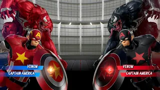 Captain America Vemon (Red) vs. Captain America Venom (Black) Fight - Marvel vs Capcom Infinite