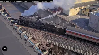 C&O 1309 steaming up and departing Cumberland Maryland station