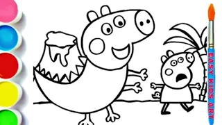 Peppa Pig Drawing Colouring Painting for Kids, Toddlers  How To Draw Peppa Pig Easy Drawing