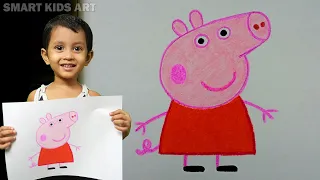 How To Draw Peppa Pig | Peppa Pig Drawing | Drawing For Kids |  Easy Drawing | Smart Kids Art