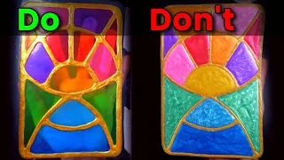 #277 Faux Stained Glass Hack / Liquid Watercolor & Wood Glue / Easy Cheap Beginner Craft Fake Glass