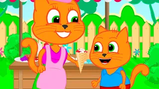 Cats Family in English - Mom's Most Delicious Ice Cream Cartoon for Kids