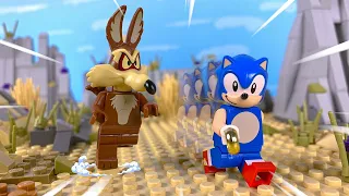 LEGO Coyote VS Sonic the Hedgehog | Stop Motion Animation
