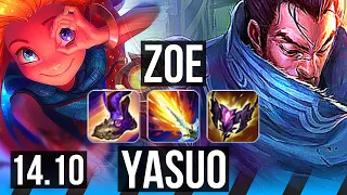 ZOE vs YASUO (MID) | Rank 2 Zoe, 10/3/5 | NA Challenger | 14.10