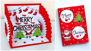 Christmas pop up card 2023 / Merry christmas greeting card making / Christmas card handmade