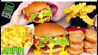 ASMR SHAKE SHACK BURGER, CHEESE FRIES, CHICKEN NUGGETS 쉑쉑버거, 치킨너겟, 치즈후라이 먹방 (EATING SOUNDS)