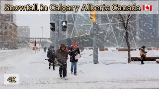 [4K] Snowfall in Calgary on early December. Winter in Calgary Alberta Canada #canada #calgary