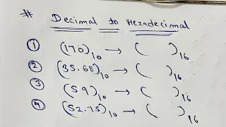 Decimal to Hexadecimal Conversion || Number System 2023