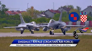 4K⁵⁰✈️🇭🇷Dassault Rafale(HRZ) Počasni prelet preko Hrvatske (Flight over Croatia) (01.05.2024.)