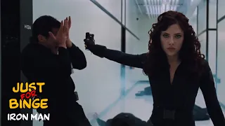 Black widow and Happy fight scene