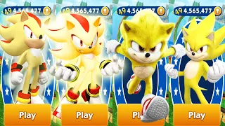 Sonic Dash - Super Sonic vs Super Shadow All Fully Upgraded - All Characters Unlocked - Run Gameplay