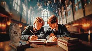 ✧˖°📚 Study with Fred & George Weasley 📚✧˖° Writting, page flipping, muffled chatter