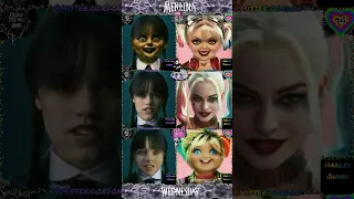 Merlina Wednesday Annabelle Vs Harley Quinn Tiffany/TikTok Challenge Terror Humor. #shorts YouTube