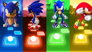 Sonic Vs Sonic Exe Vs Sonic Prime Vs Classic Knuckles Tiles Hop Gameplay