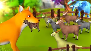 The Wolf & The Seven Little Goats - भेड़िया और बकरी के सात बच्चों 3D Hindi Moral Stories | JOJO TV