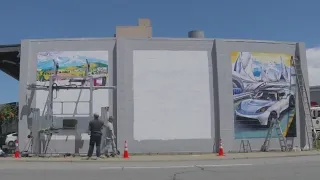 Robot Paints Two-Story Mural In Downtown San Jose