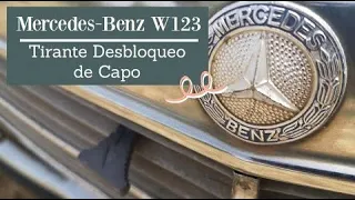 Mercedes Benz w123 - Cómo reemplazar el tirante de desbloqueo de capó tutorial clase E