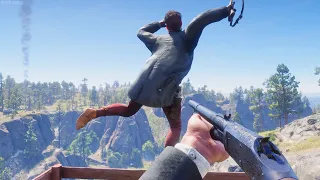 💥[4K] Slow Motion Shooting Funny/Brutal Moments #12 - Red Dead Redemption 2