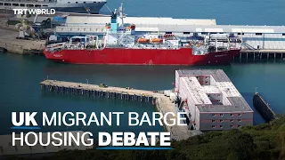 First group of asylum seekers board the Bibby Stockholm barge