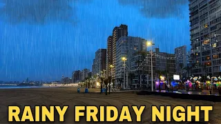 Benidorm Levante Beach - RAINY friday night 🌧️ #benidormbyana