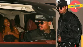 CHRIS BROWN SPOTTED AT TATEL RESTAURANT AND LOUNGE IN BEVERLY HILLS WITH GIRLS!!!