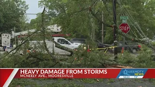 Heavy damage left from storms in Mooresville