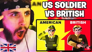 Brit Reacts to American Soldier (USA) vs British Soldier - Army/Military Comparison