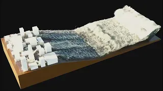 Blender City Flood Fluid Simulation