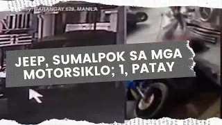 Saksi: Jeepney na nawalan umano ng preno, sumalpok sa mga motorsiklo; 1 patay, 1 sugatan