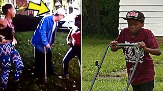 62 Year Old Man With Cane Tells Teens To Get Off Lawn, Kids Respond