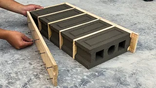 Casting Many Brick At The Same Time Create Beautiful Patterns From Wood Cement Mold Plastic Pipes