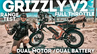 ARIEL RIDER GRIZZLY FULL THROTTLE Dual Motor Dual Battery RANGE TEST: How Far Can YOU Go?!