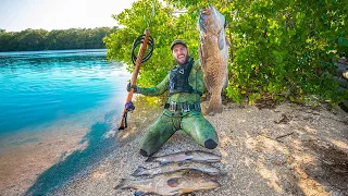 Largest Grouper we have Ever SEEN!! Catch n Cook Spearfishing Mission!! (Spice Challenge)