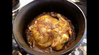Dutch Oven Chicken and Rice (with rice pegao)