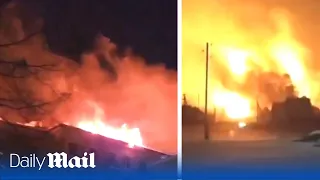 Moscow burns, Oil refinery sets alight and St Petersburg is hit in latest sabotage attacks on Russia